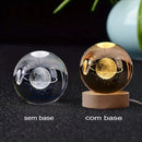Luz Noturna 3D - Bola de Cristal de Vidro